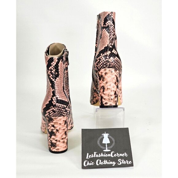 NWOB Marc Fisher Women's Leather Snake Print Pointed Toe Block Booties Sz 7 1784 - Picture 7 of 15
